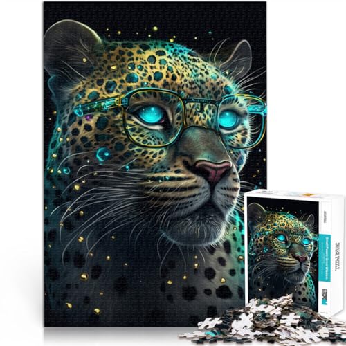 Puzzle für Erwachsene 1000 Teile Leopard mit Brille Puzzle für Lernspiel Herausforderungsspielzeug 26 x 38 cm Geburtstagsgeschenk Geschenke Wandkunst Puzzle für Erwachsene 1000 Teile Leopard mit Brille Puzzle für Lernspiel Herausforderungsspielzeug 26 x 38 cm Geburtstagsgeschenk Geschenke Wandkunst von DLBHSG
