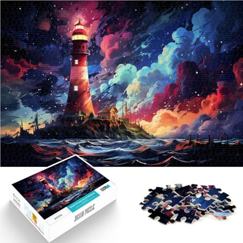 Puzzle für Erwachsene 1000 Teile Leuchtturm am Meer Herausforderndes Spielspielzeug 50x75cm Herausforderndes Spiel und Familienspiel von DLBHSG