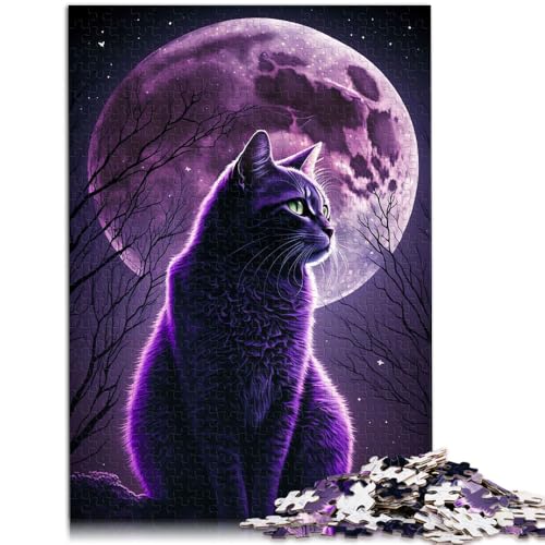 Puzzle für Erwachsene 1000 Teile Lila Katze und Mond Puzzles Geschenke 26 x 38 cm Lernspiel für Geburtstag Weihnachten Puzzle für Erwachsene 1000 Teile Lila Katze und Mond Puzzles Geschenke 26 x 38 cm Lernspiel für Geburtstag Weihnachten von DLBHSG