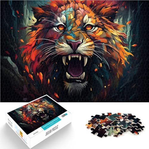 Puzzle für Erwachsene 1000 Teile Löwen-Puzzle anspruchsvolles Spiel 26 x 38 cm anspruchsvolles Spiel und Familienspiel für Teenager ab 14 Jahren von DLBHSG