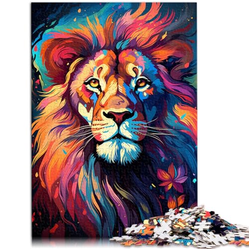 Puzzle für Erwachsene 1000 Teile Löwen-Puzzle – anspruchsvolles Spiel 50 x 75 cm mit passendem Poster und Quizblatt von DLBHSG