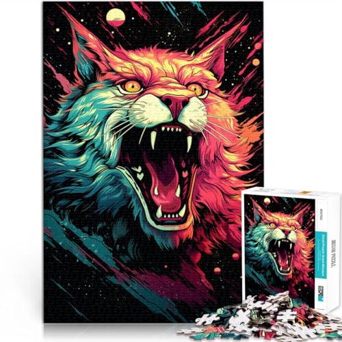 Puzzle für Erwachsene 1000 Teile Luchs-Tier anspruchsvolles Spiel Puzzle 50 x 75 cm anspruchsvolles Spiel und Familienspiel für Teenager ab 14 Jahren von DLBHSG