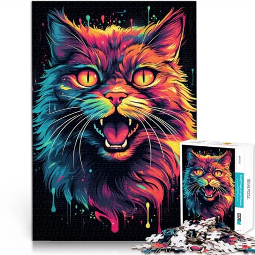 Puzzle für Erwachsene 1000 Teile Maine-Coon-Katze Quizspiel 50 x 75 cm ganze Familie für Teenager ab 14 Jahren von DLBHSG