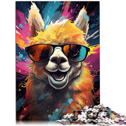Puzzle für Erwachsene 1000 Teile Malen Alpaka Handgeschwindigkeitswettbewerb 26 x 38 cm mit passendem Poster und Quizblatt von DLBHSG
