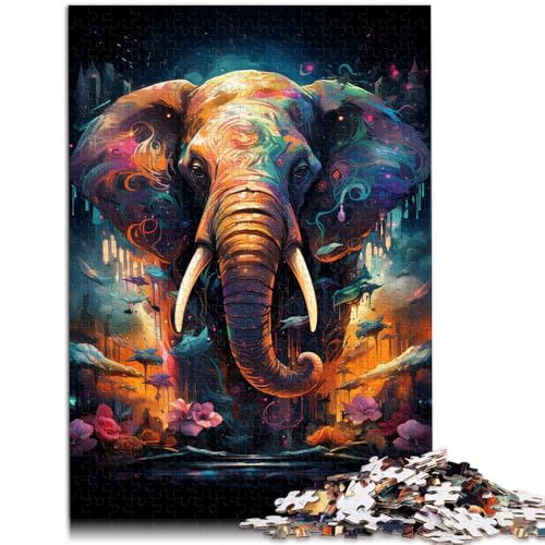 Puzzle für Erwachsene 1000 Teile Malen Farbiger Elefant Spielspielzeug für die ganze Familie 50 x 75 cm ganze Familie Puzzle für Erwachsene 1000 Teile Malen Farbiger Elefant Spielspielzeug für die ganze Familie 50 x 75 cm ganze Familie von DLBHSG