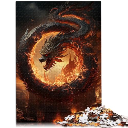 Puzzle für Erwachsene 1000 Teile Mythische Feuerdrachen anspruchsvolles Spiel Geschenke 26 x 38 cm anspruchsvolles Spiel und Familienspiel von DLBHSG