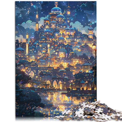 Puzzle für Erwachsene 1000 Teile Nachtschloss Lernspielzeug 26 x 38 cm Geschenke für Freunde und Familie für Teenager ab 14 Jahren von DLBHSG