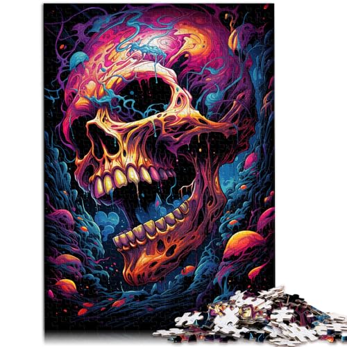 Puzzle für Erwachsene 1000 Teile Neon-Totenkopf für Familienspaß 50 x 75 cm Spaß bei Aktivitäten zu Hause Geburtstagsgeschenk Reisegeschenk von DLBHSG