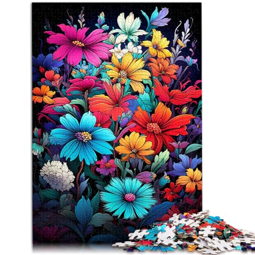 Puzzle für Erwachsene 1000 Teile Neon-Wildblumen-Puzzle – anspruchsvolles Spiel 50 x 75 cm anspruchsvolles Spiel und Familienspiel von DLBHSG