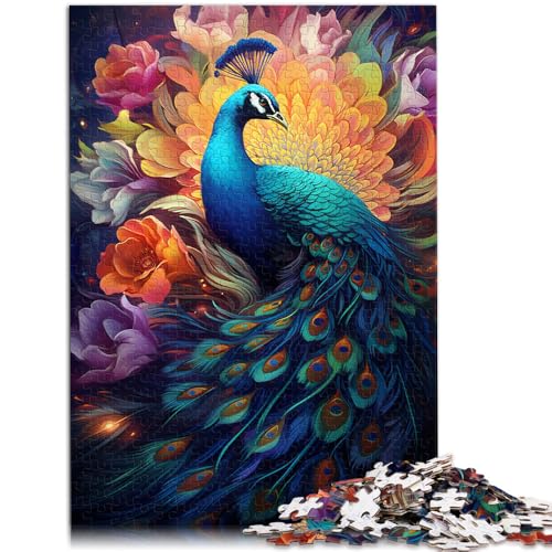 Puzzle für Erwachsene 1000 Teile Pfau unter Blumen Quizspiel 50 x 75 cm ganze Familie für Teenager ab 14 Jahren von DLBHSG