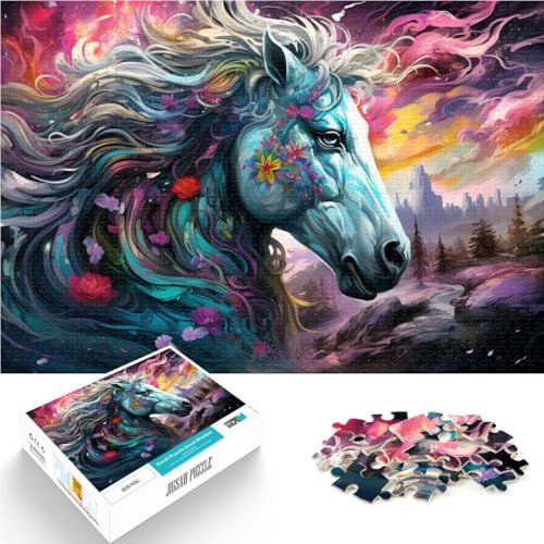 Puzzle für Erwachsene 1000 Teile Pferde Handgeschwindigkeitswettbewerb 26 x 38 cm geeignet als Schreibtischdekoration für Kinder ab 14 Jahren von DLBHSG