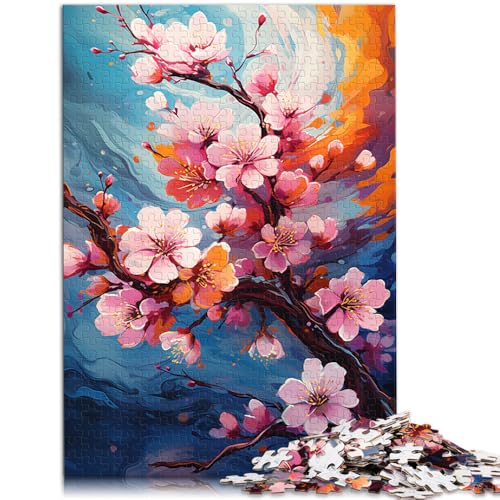 Puzzle für Erwachsene 1000 Teile Pflaumenblüten-Puzzle – anspruchsvolles Spiel 50 x 75 cm Lernspiel für Geburtstag Weihnachten von DLBHSG