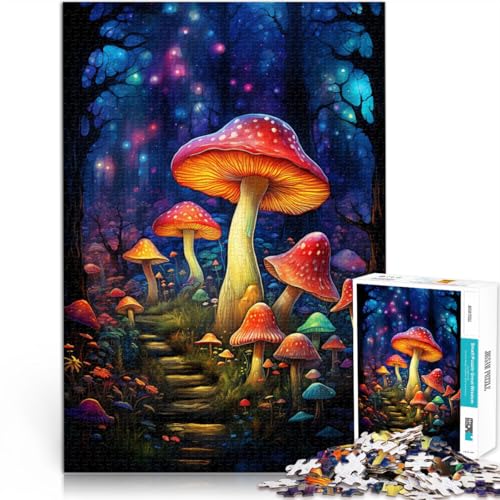 Puzzle für Erwachsene 1000 Teile Pilz-Kunstspielzeug Lernspiele Stressabbau 26x38cm Geeignet für die Schreibtischdekoration von DLBHSG