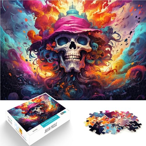 Puzzle für Erwachsene 1000 Teile Piratenschädel pädagogisches Spielzeug zum Stressabbau 26 x 38 cm Geburtstagsgeschenk Geschenke Wandkunst von DLBHSG