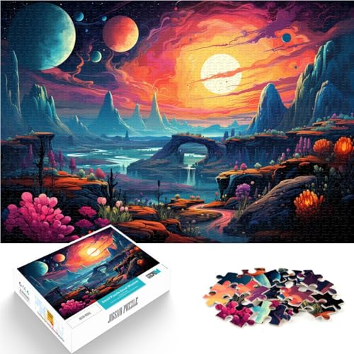 Puzzle für Erwachsene 1000 Teile Planetenlandschaft Spielzeug Lernspiele Stressabbau 26 x 38 cm Lernspiel für Geburtstag Weihnachten von DLBHSG