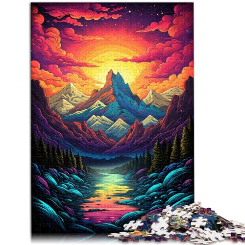 Puzzle für Erwachsene 1000 Teile Psychedelic Alps anspruchsvolles Spiel 26 x 38 cm anspruchsvolles Spiel und Familienspiel für Kinder ab 14 Jahren von DLBHSG