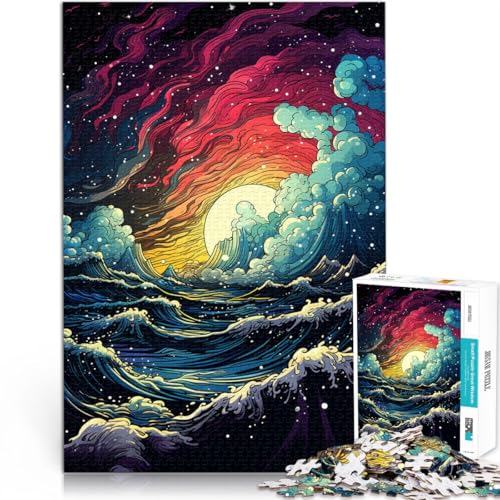 Puzzle für Erwachsene 1000 Teile Psychedelische Weltraumwellen Denksportaufgabe 26 x 38 cm Geeignet als Schreibtischdekoration für Teenager ab 14 Jahren von DLBHSG