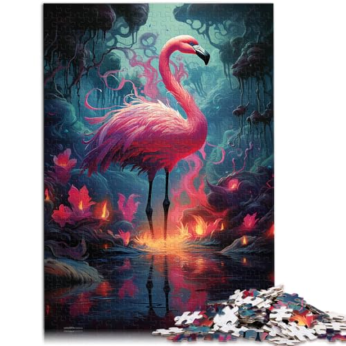 Puzzle für Erwachsene 1000 Teile Psychedelisches Flamingo-Spielzeug Lernspiele Stressabbau 50x75cm Fördern Sie die Liebe zwischen Paaren von DLBHSG