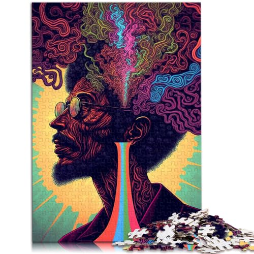 Puzzle für Erwachsene 1000 Teile Psychedelisches Gehirn Heimdekoration Puzzle 50 x 75 cm ganze Familie von DLBHSG