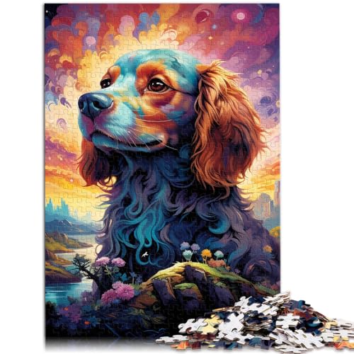 Puzzle für Erwachsene 1000 Teile Psychedelisches Schäferhund-Spiel Spielzeug für die Familie Geschenk 26 x 38 cm Lernspiel für Geburtstag Weihnachten von DLBHSG