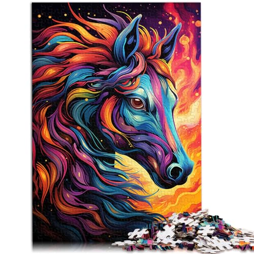 Puzzle für Erwachsene 1000 Teile Regenbogenpferd-Puzzle – anspruchsvolles Spiel 50 x 75 cm zum Stressabbau schwierige Herausforderung von DLBHSG