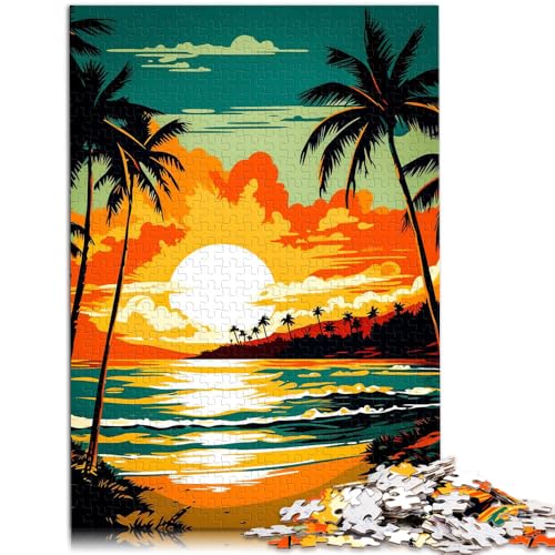 Puzzle für Erwachsene 1000 Teile Retro-Quizspiel „Strand-Sonnenuntergang“ 50 x 75 cm anspruchsvolles Spiel und Familienspiel für Teenager ab 14 Jahren von DLBHSG