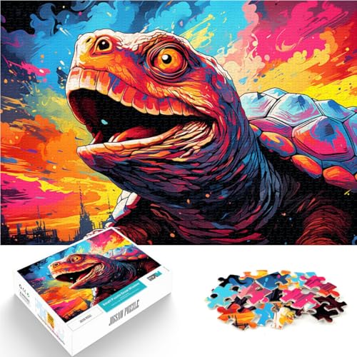 Puzzle für Erwachsene 1000 Teile Schildkröten-Tierspiel Spielzeug 26 x 38 cm mit passendem Poster und Quizblatt von DLBHSG