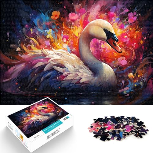 Puzzle für Erwachsene 1000 Teile Schwanen-Puzzle – anspruchsvolles Spiel 26 x 38 cm zum Stressabbau zum Zeitvertreib zu Hause von DLBHSG