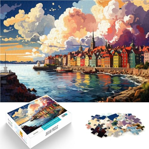 Puzzle für Erwachsene 1000 Teile Schwedens Ostküste Lernspiele für Zuhause DIY-Spielzeug 26 x 38 cm ganze Familie von DLBHSG