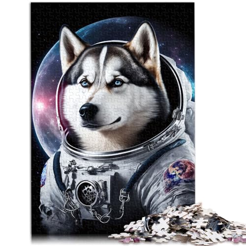 Puzzle für Erwachsene 1000 Teile Siberian Husky Astronaut Denkspiel 26 x 38 cm Lernspiel für Geburtstag Weihnachten von DLBHSG