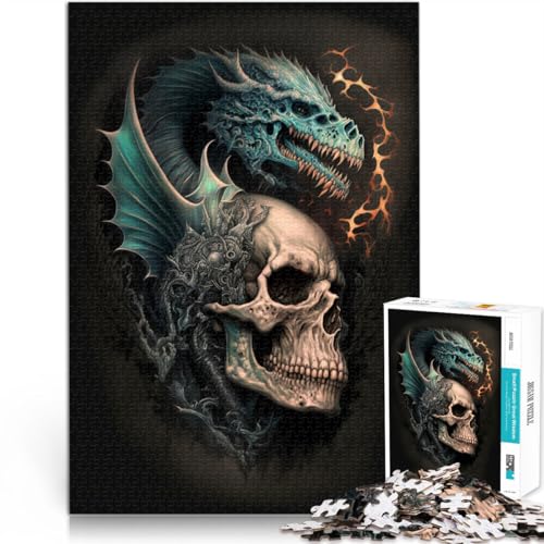Puzzle für Erwachsene 1000 Teile Skelette und Drachen Lernpuzzle 50 x 75 cm ganze Familie von DLBHSG