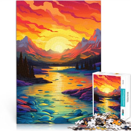 Puzzle für Erwachsene 1000 Teile Sonnenaufgang mit Wasser pädagogisches Spielzeug zum Stressabbau Puzzle 50 x 75 cm geeignet als Schreibtischdekoration von DLBHSG