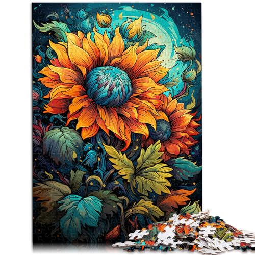 Puzzle für Erwachsene 1000 Teile Sonnenblumen Lernspiele Heimdekoration Puzzle 26x38cm Geschenke für Freunde und Familie von DLBHSG