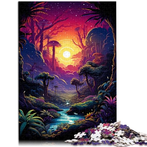 Puzzle für Erwachsene 1000 Teile Sonnenuntergang Dschungel DIY Puzzle Spielzeug 50x75cm ganze Familie für 14-Jährige von DLBHSG