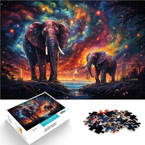 Puzzle für Erwachsene 1000 Teile Sternenhimmel Elefant Spielzeug Lernspiele Stressabbau 26x38cm Künstlersammlung Bildende Kunst von DLBHSG