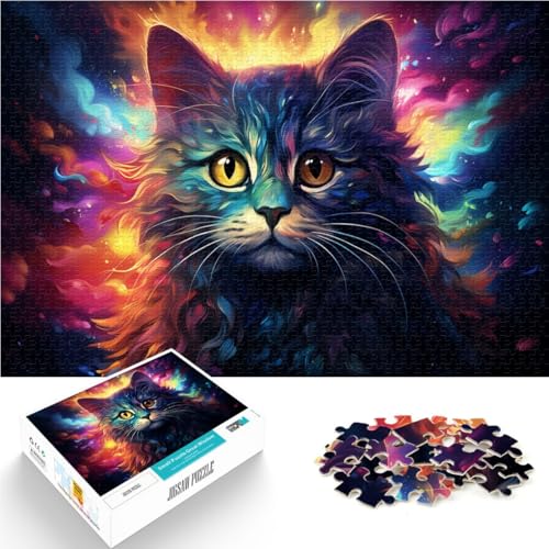 Puzzle für Erwachsene 1000 Teile Sternenhimmel-Katzen-Puzzle – anspruchsvolles Spiel 50 x 75 cm Lernspiel für Geburtstag Weihnachten von DLBHSG