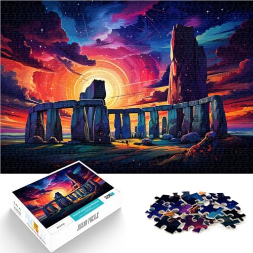 Puzzle für Erwachsene 1000 Teile Stonehenge pädagogisches Spielzeug-Puzzle zum Stressabbau 26 x 38 cm anspruchsvolles Spiel und Familienspiel von DLBHSG