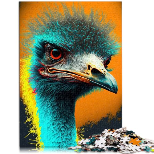 Puzzle für Erwachsene 1000 Teile Strauß Tierspielzeug Lernspiele Stressabbau 50 x 75 cm geeignet als Schreibtischdekoration von DLBHSG