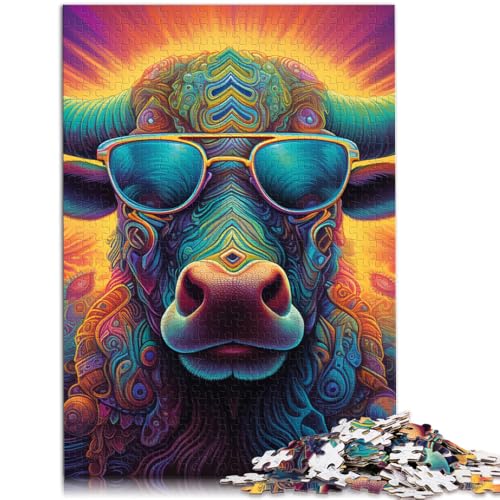 Puzzle für Erwachsene 1000 Teile Tier-Büffel für Familienspaß 50 x 75 cm anspruchsvolles Spiel und Familienspaß für Teenager ab 14 Jahren von DLBHSG