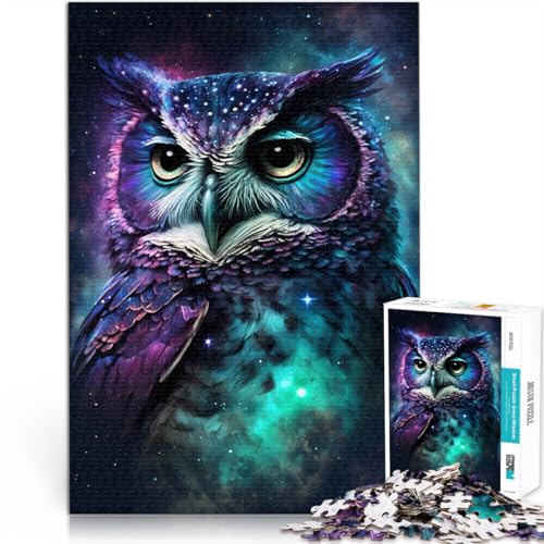 Puzzle für Erwachsene 1000 Teile Tier-Eulen-Galaxie-Quizspiel 50 x 75 cm anspruchsvolles Spiel und Familienspiel geeignet für Teenager ab 14 Jahren von DLBHSG
