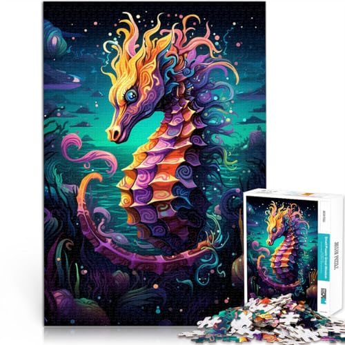 Puzzle für Erwachsene 1000 Teile Tier-Seepferdchen Lernspiele für Zuhause DIY-Spielzeug 50 x 75 cm Lernspiel für Geburtstag Weihnachten von DLBHSG