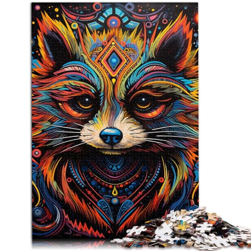 Puzzle für Erwachsene 1000 Teile Tier-Waschbär-Spielzeug Denkspiel 50 x 75 cm Geeignet als Schreibtischdekoration Geeignet für Jugendliche ab 14 Jahren von DLBHSG