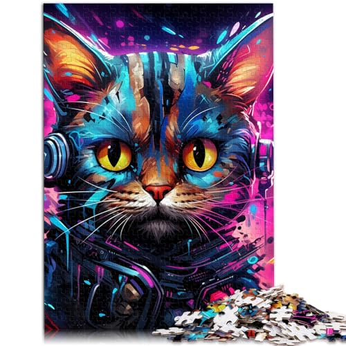 Puzzle für Erwachsene 1000 Teile Tiere Katzen Lernpuzzle 50x75cm Anspruchsvolles Spiel und Familienspiel für 14-Jährige von DLBHSG