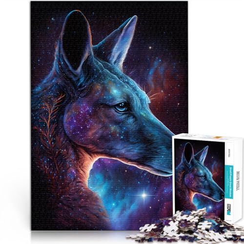 Puzzle für Erwachsene 1000 Teile Tierkänguru Lernspielzeug Familienspiele 50 x 75 cm mit passendem Poster und Quizblatt von DLBHSG