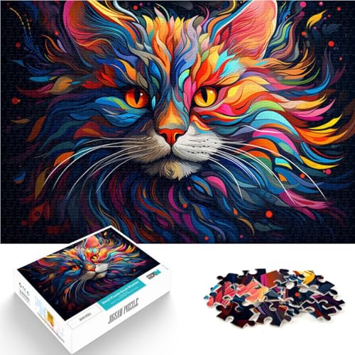 Puzzle für Erwachsene 1000 Teile Tierkunst Katze Lernspiele Heimdekoration Puzzle 50x75cm ganze Familie von DLBHSG