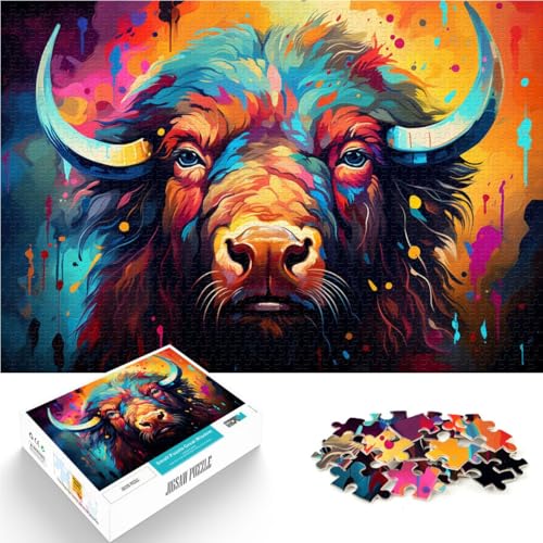 Puzzle für Erwachsene 1000 Teile Tierkunst Kuh Spielzeug Lernspiele Stressabbau 50x75cm Fördern Sie die Liebe zwischen Paaren von DLBHSG