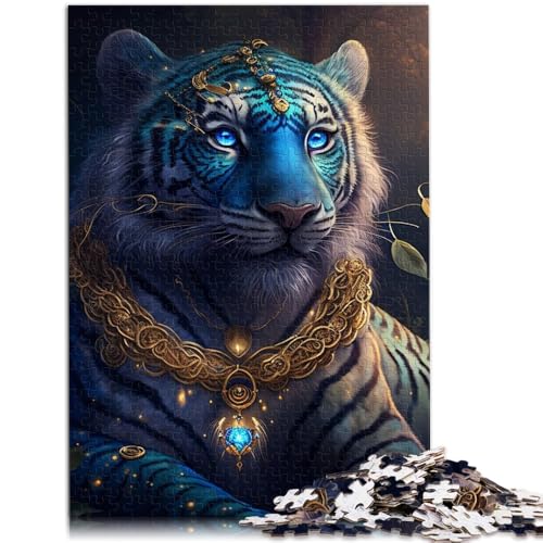 Puzzle für Erwachsene 1000 Teile Tiger anspruchsvolles Spiel Puzzle 50 x 75 cm mit passendem Poster und Quizblatt für Teenager ab 14 Jahren von DLBHSG