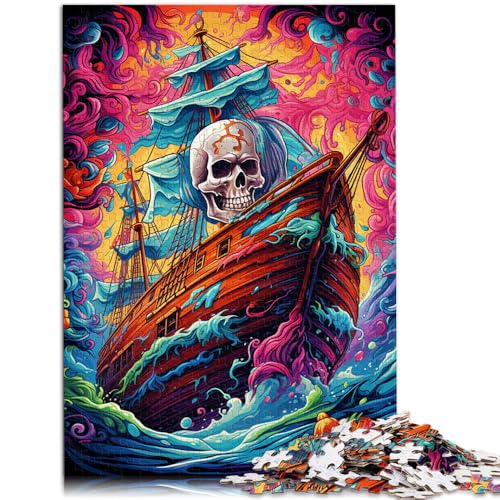 Puzzle für Erwachsene 1000 Teile Totenkopf-Piratenschiff-Spiel Spielzeug 50 x 75 cm anspruchsvolles Spiel und Familienspiel von DLBHSG