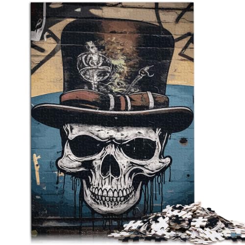 Puzzle für Erwachsene 1000 Teile Totenkopf-Quizspiel im Basquiat-Stil 50 x 75 cm zum Stressabbau schwierige Herausforderung für Kinder ab 14 Jahren von DLBHSG
