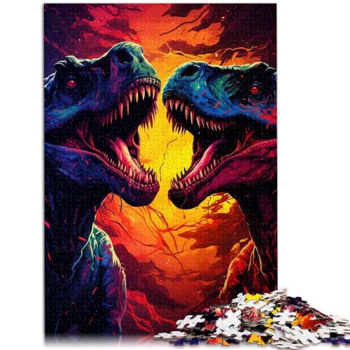 Puzzle für Erwachsene 1000 Teile Tyrannosaurus Rex auf der Suche nach Beute Familienspiel für und 26x38cm Herausforderndes Spiel und Familienspiel von DLBHSG